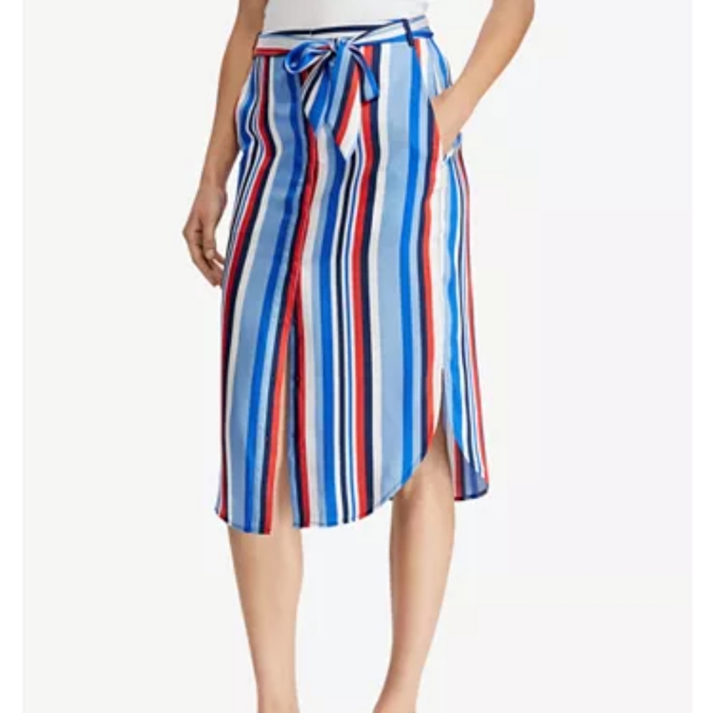Red white and blue midi skirt Lauren Ralph Lauren